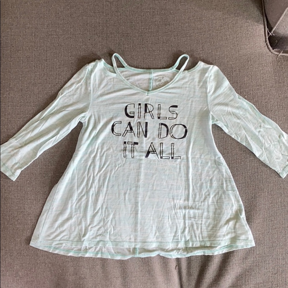 “Girls Can Do It All” 3/4 Top